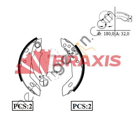 BRAXIS AC0028 ARKA FREN BALATASI PABUC XSARA P306 XUD9 DW8 (1.9 8V) 97 00  PEUGEOT-CITROEN BİNEK FREN BALATASI