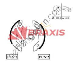 BRAXIS AC0028 ARKA FREN BALATASI PABUC XSARA P306 XUD9 DW8 (1.9 8V) 97 00  PEUGEOT-CITROEN BİNEK FREN BALATASI