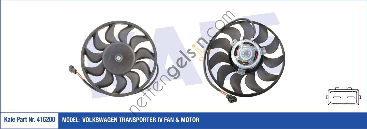 KALE 416200 FAN MOTORU (KUCUK OLAN 280W 282MM) TRANSPORTER T4  VW-AUDI-SEAT-SKODA BİNEK FAN MOTORU