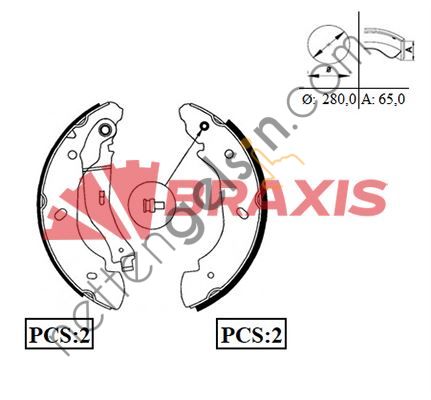 BRAXIS AC0038 ARKA FREN PABUCLU BALATA TRANSIT V184 00>06 A.CEKER  FORD BİNEK FREN BALATASI
