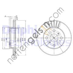 DELPHI BG3519 ON FREN DISKI (AYNASI) HAVALI TOYOTA YARIS 99>05 (235X4)  TOYOTA BİNEK FREN DİSKİ