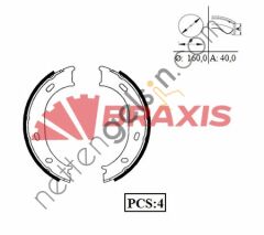 BRAXIS AC0039 EL FREN BALATASI PABUC LT28/35/46 SPRINTER 4T 95>06 YAY TAKIMLI  MERCEDES BİNEK FREN BALATASI