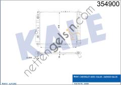 KALE 354900 MOTOR RADYATORU AVEO KALOS 1,2 1,4 OTOMATIK  CHEVROLET BİNEK MOTOR SU RADYATORU