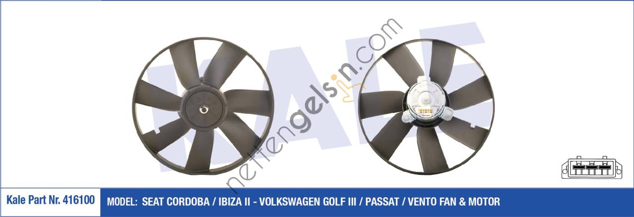 KALE 416100 FAN MOTORU (250 / 80W 318mm) CORDOBA IBIZA II GOLF III PASSAT VENTO  VW-AUDI-SEAT-SKODA BİNEK FAN MOTORU