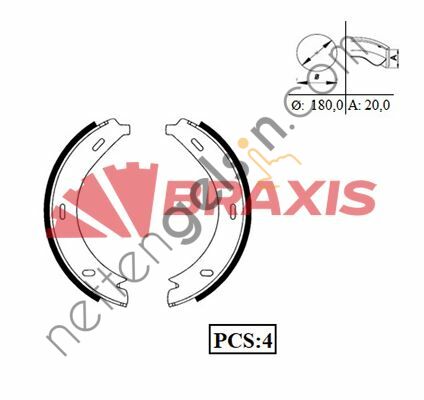 BRAXIS AC0040 FREN BALATASI ARKA (PARK FRENI PABUCU) VITO 638 96>03  MERCEDES BİNEK FREN BALATASI PAPUCLU