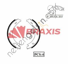 BRAXIS AC0040 FREN BALATASI ARKA (PARK FRENI PABUCU) VITO 638 96>03  MERCEDES BİNEK FREN BALATASI PAPUCLU