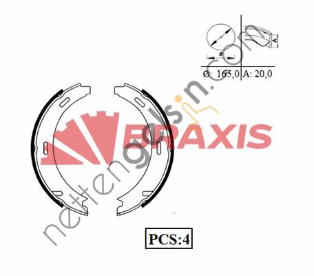 BRAXIS AC0041 FREN BALATASI ARKA (PARK FRENI PABUCU) W168 97>04 W169 04>12 W245 05>11 VANEO 414 02>05 W203 00>07 C209 02>09  MERCEDES BİNEK FREN BALATASI PAPUCLU