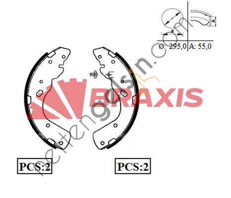 BRAXIS AC0045 ARKA FREN BALATASI PABUC B2500 PICK UP 06->15 BT 50 FORD RANGER 06->12 UHY42638Z (TRW GS8443 EŞDEĞERİ) FORD BİNEK FREN BALATASI