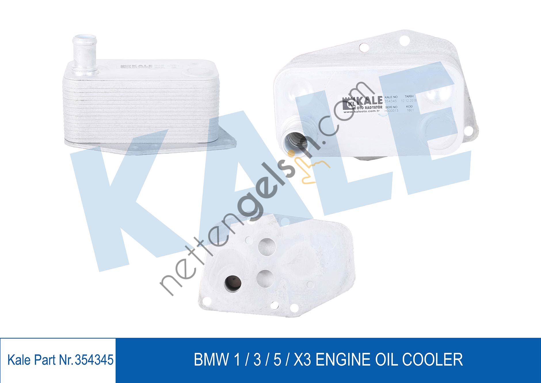 KALE 354345 MOTOR YAG SOGUTUCU (DISEL) BMW M47N2 E87 E46 E90 E39 E60 E83  BMW BİNEK MOTOR YAĞ SOĞUTUCU