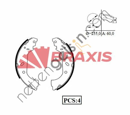 BRAXIS AC0048 ARKA FREN BALATASI PABUC JUMPY EVASION SCUDO EXPERT 1.9TD 1.6 1.8 2.0 HDI 1.9  PEUGEOT-CITROEN BİNEK FREN BALATASI