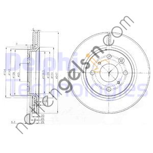 DELPHI BG3976 ON FREN DISK AYNASI P107 C1 1,0 1,4HDI TOYOTA AYGO (06 / 05 ) HAVA SOGUTMALI  PEUGEOT-CITROEN BİNEK FREN DİSKİ