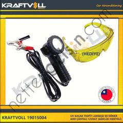 KRAFTVOLL 19015004 UV KAÇAK TESPIT LAMBASI 90 DERECE DÖNEBILEN /60W ÇANTALI 12VOLT (GÖZLÜK HEDIYELI)  GENEL BİNEK KLIMA SISTEM ÜRÜNLERI