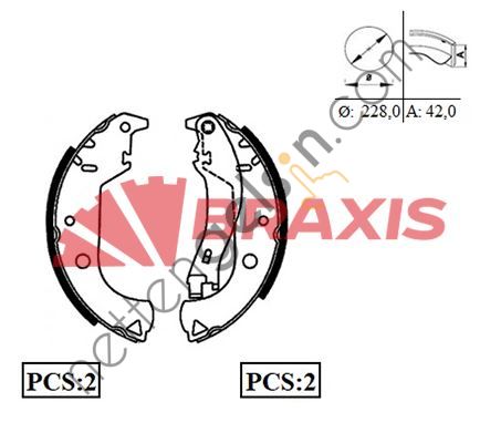 BRAXIS AC0050 ARKA FREN BALATASI PABUC MAREA-ALBEA-PALIO WEEKEND 1,2/1,4/1,6/1,9 96 ->  FIAT BİNEK FREN BALATASI