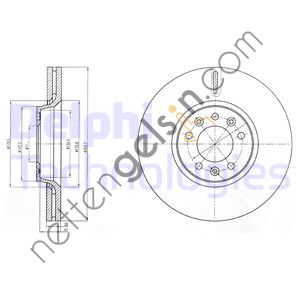 DELPHI BG4083C FREN DISKI ON SCUDO 07> / 407 04> 2.0 HDI EXPERT II 07> / C5 08> JUMPY II 07> HAVALI 304mm  PEUGEOT-CITROEN BİNEK FREN DİSKİ