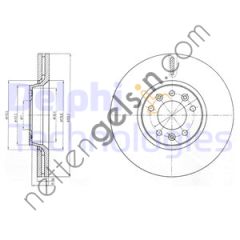 DELPHI BG4083C FREN DISKI ON SCUDO 07> / 407 04> 2.0 HDI EXPERT II 07> / C5 08> JUMPY II 07> HAVALI 304mm  PEUGEOT-CITROEN BİNEK FREN DİSKİ