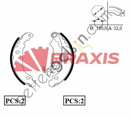 BRAXIS AC0052 ARKA FREN BALATASI PABUC P206 P206+ (T3E) 1.1 1.4 1.4HDI 1.6 1.9D ABS 98>  PEUGEOT-CITROEN BİNEK FREN BALATASI
