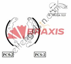 BRAXIS AC0052 ARKA FREN BALATASI PABUC P206 P206+ (T3E) 1.1 1.4 1.4HDI 1.6 1.9D ABS 98>  PEUGEOT-CITROEN BİNEK FREN BALATASI