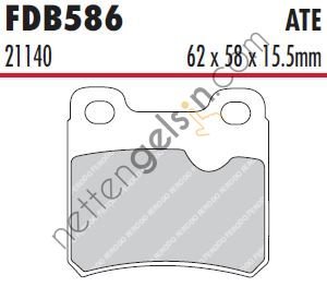 FERODO FDB586 ARKA FREN BALATASI (DISK ICIN) VECTRA A ASTRA F 1605877 (BOSCH 0986TB2158 EŞDEĞERİ) OPEL BİNEK FREN BALATASI (ARKA)