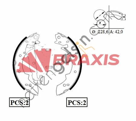 BRAXIS AC0053 ARKA FREN BALATASI PABUC R21 CONCORDE P305 P405  RENAULT BİNEK FREN BALATASI PAPUCLU