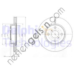 DELPHI BG4116C FREN DISKI ON YARIS 05>11 / CHARADE 11> FRANSIZ HAVALI 258mm  TOYOTA BİNEK FREN DİSKİ
