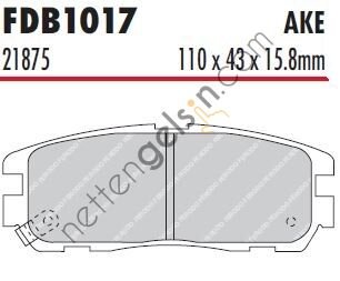 FERODO FDB1017 ARKA FREN BALATASI FRONTERA A FRONTERA B  OPEL BİNEK FREN BALATASI