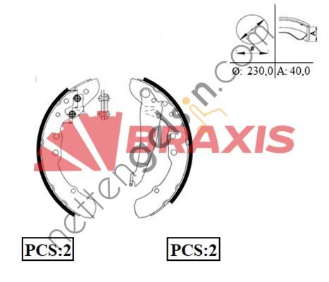 BRAXIS AC0059 ARKA FREN BALATASI PABUC PASSAT-PASSAT VARIANT 89-97 357609525C (BOSCH 0986487281 EŞDEĞERİ) VW-AUDI-SEAT-SKODA BİNEK FREN BALATASI