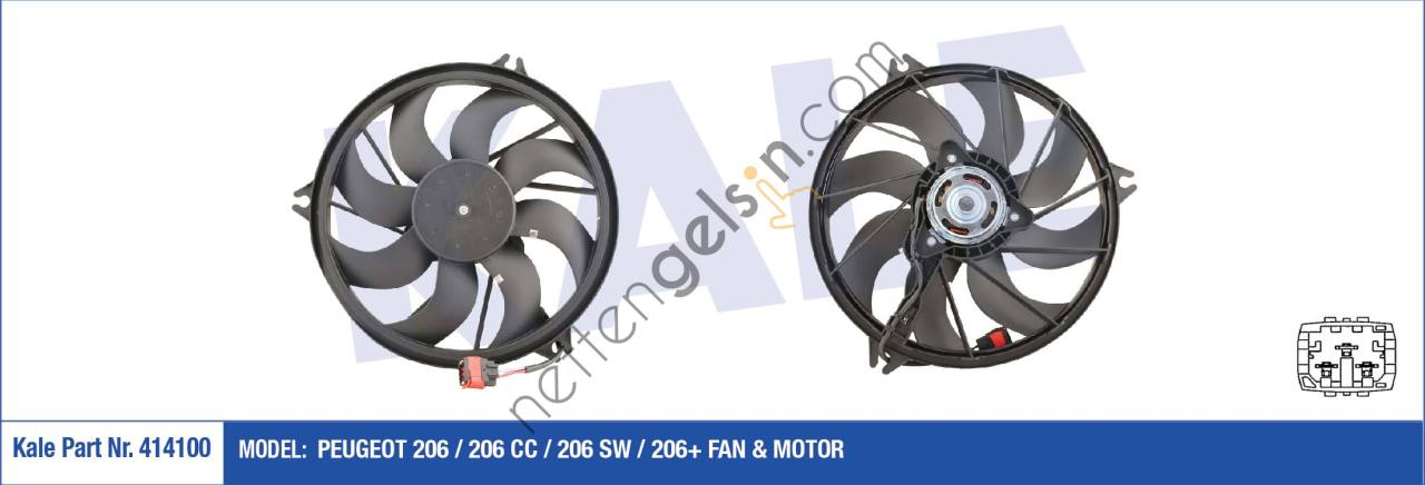 KALE 414100 FAN MOTORU P206 1,4HDI 206 1,4 16V ET3J4 KLIMALI 250W  PEUGEOT-CITROEN BİNEK FAN MOTORU