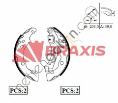 BRAXIS AC0062 ARKA FREN BALATASI PABUC DUSTER 4X4-LOGAN-CLIO II 1,2-1,2 16V-1,4-1,4 16V-1,5DCI-1,6 16V-1,9D-1,9DTI  DACIA BİNEK FREN BALATASI