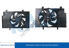 KALE 354735 FAN MOTORU ( /+AC) FIESTA VI 1,4-1.6 BENZINLI / 1,4TDCI / 1,5TDCI / 1,6TDCI 08 /> B MAX 1,5TDCI / 1,6TDCI 12 />   FORD BİNEK FAN MOTORU