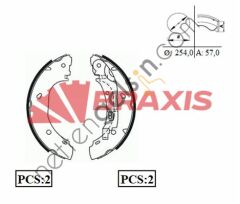 BRAXIS AC0064 ARKA FREN PABUCLU BALATA BOXER JUMPER DUCATO 2.0 2.0JTD 2.3JTD 14Q (15 JANT) / (97 06)  FIAT BİNEK FREN BALATASI