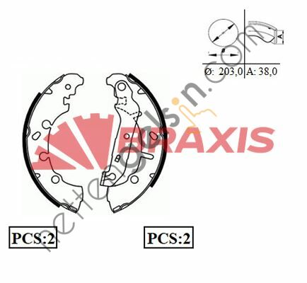 BRAXIS AC0065 ARKA FREN BALATASI PABUC FIESTA IV / V 95>08 FUSION 02 /> FORD KA PUMA 1.6 97>02 MAZDA II 03>  FORD BİNEK FREN BALATASI