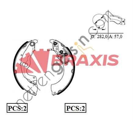 BRAXIS AC0068 ARKA FREN BALATASI PABUC J9 PREMIER 09-->KARSAN J10 A424828 (HATTAT 3031525 EŞDEĞERİ) PEUGEOT-CITROEN BİNEK FREN BALATASI