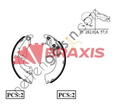 BRAXIS AC0068 ARKA FREN BALATASI PABUC J9 PREMIER 09-->KARSAN J10 A424828 (HATTAT 3031525 EŞDEĞERİ) PEUGEOT-CITROEN BİNEK FREN BALATASI