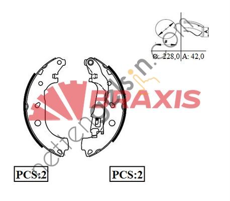 BRAXIS AC0070 ARKA FREN BALATASI PABUC DOBLO II III IDEA ALBEA 1.3 / 1.4 / 1.6 / 1.9  FIAT BİNEK FREN BALATASI