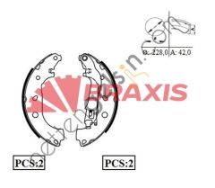BRAXIS AC0070 ARKA FREN BALATASI PABUC DOBLO II III IDEA ALBEA 1.3 / 1.4 / 1.6 / 1.9  FIAT BİNEK FREN BALATASI