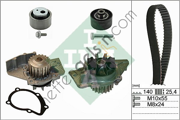 INA 530044030 TRIGER SET + SU POMPASI DEVIRDAIM PARTNER BERLINGO JUMPY II XSARA II 206 306 SCUDO II EXPERT DW8 DW8  PEUGEOT-CITROEN BİNEK TRİGER SETİ