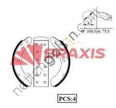 BRAXIS AC0083 ARKA FREN BALATASI PABUC ISUZU NKR 55 K-4458 CIFT TEKER  ISUZU HAFİF TİCARİ FREN BALATASI