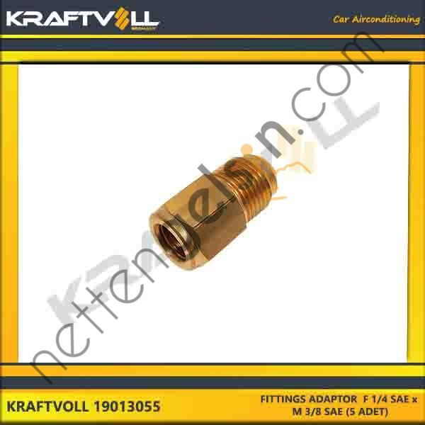 KRAFTVOLL 19013055 FITTINGS ADAPTOR F 1/4 SAE x M 3/8 SAE (5 ADET)  GENEL BİNEK KLIMA SISTEM ÜRÜNLERI