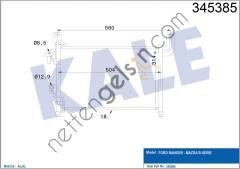 KALE 345385 KLIMA RADYATORU RANGER 2.5D / 2.5TD 98>06 MAZDA B2500 SERIE 2.5D / 2.5TD 98>06  FORD BİNEK KLİMA RADYATÖRÜ
