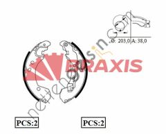 BRAXIS AC0087 ARKA FREN BALATASI PABUC MICRA III K12 03>10 NOTE 07>10 CLIO II 04> CLIO III 05>  RENAULT BİNEK FREN BALATASI