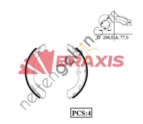 BRAXIS AC0091 ARKA FREN BALATASI PAPUCLU ISUZU NKR55 EM TEK TEKER NLR NNR K6667  ISUZU HAFİF TİCARİ FREN BALATASI