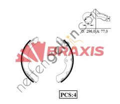 BRAXIS AC0091 ARKA FREN BALATASI PAPUCLU ISUZU NKR55 EM TEK TEKER NLR NNR K6667  ISUZU HAFİF TİCARİ FREN BALATASI