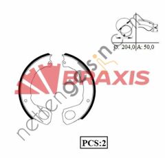 BRAXIS AC0096 EL FREN BALATASI PABUC ISUZU NPR / NQR SERISI 03> CANTER 06>  ISUZU HAFİF TİCARİ FREN BALATASI PAPUCLU
