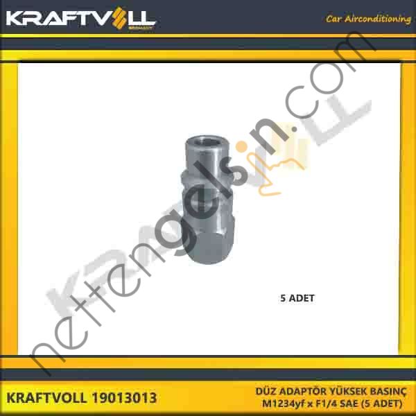 KRAFTVOLL 19013013 DÜZ ADAPTÖR YÜKSEK BASINÇ M1234yf x F1/4 SAE (5 ADET)  GENEL BİNEK KLIMA SISTEM ÜRÜNLERI