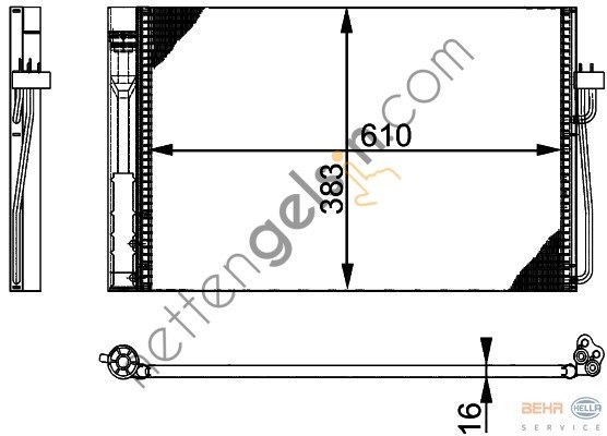 BEHR AC345000P KLİMA RADYATÖRÜ E-60&sol;65 M57&sol;N57 9122827(AC345000P) 64508381362 BMW