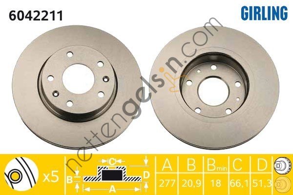 FERODO DDF1151 FREN DISKI ON FREELANDER I 96>06  LAND ROVER BİNEK FREN DİSKİ