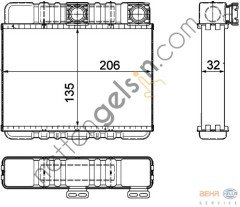 BEHR AH87000P KALORİFER RADYATÖRÜ E-46 KLİMALI(AH87000P) 64118372783 BMW