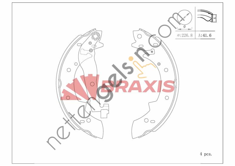 BRAXIS AC0122 FREN BALATASI ARKA KAMPANA BMW 3 E30 82>93 228×41  BMW BİNEK FREN BALATASI