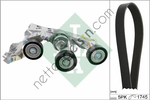 INA 529014810 KANALLI KAYIS SETI (KUTUKLU) A-CLASS W169 04>12 B-CLASS W245 05>11  MERCEDES BİNEK ALTERNATÖR GERGİ RULMANI