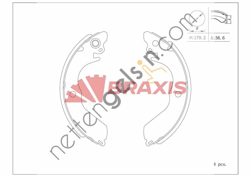 BRAXIS AC0153 KAMPANA BALATA COLT LANCER 88 > 03 / AEROBACK 88 > 02 PERSONA 88 > 08 SAGA 88 >  MITSUBISHI BİNEK FREN BALATASI